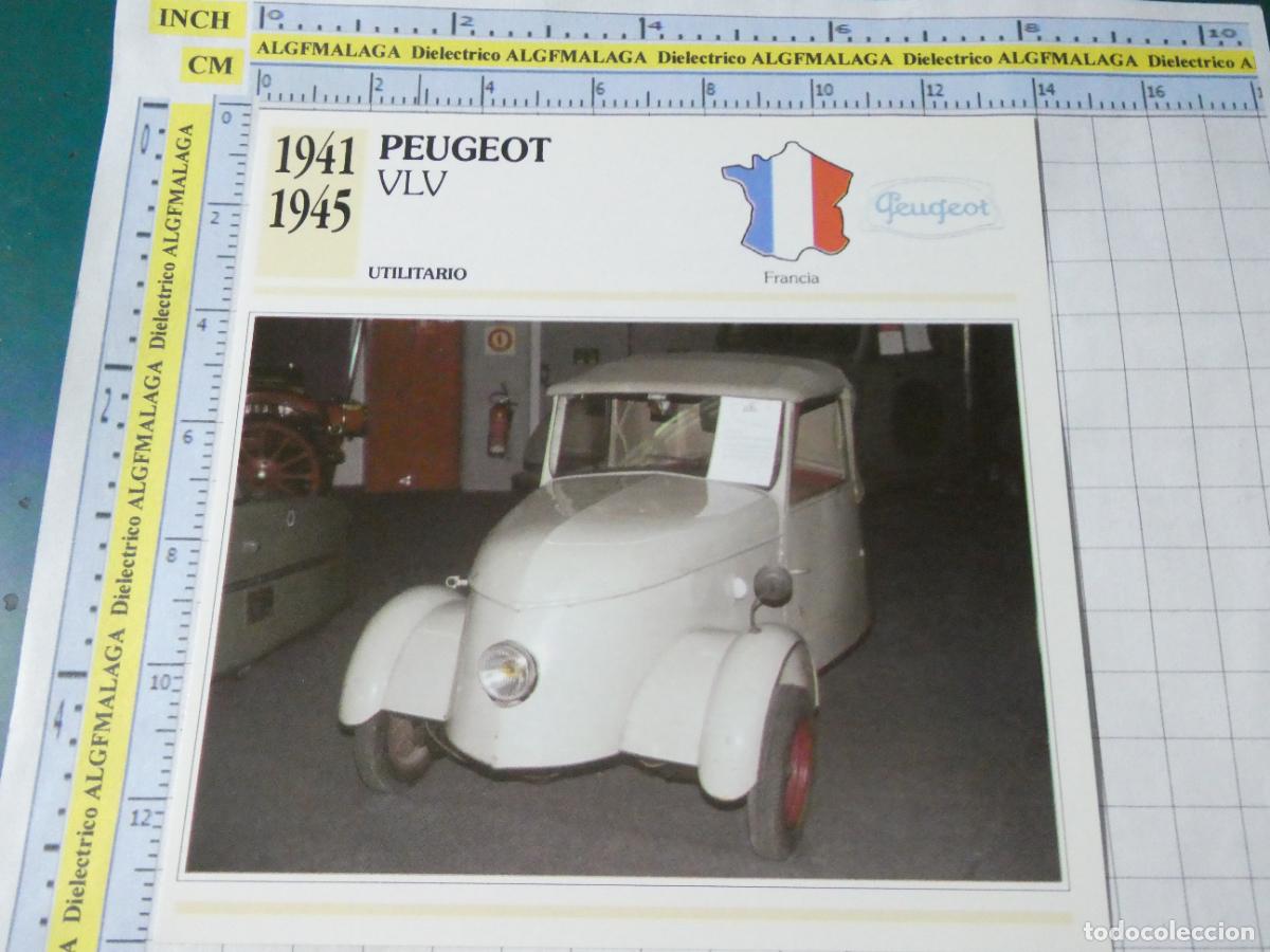 Coches y motocicletas: TARJETA FICHA T&Eacute;CNICA COCHES COLECCI&Oacute;N PLANETA AGOSTINI FRANCIA 1941 PEUGEOT VLV 1570