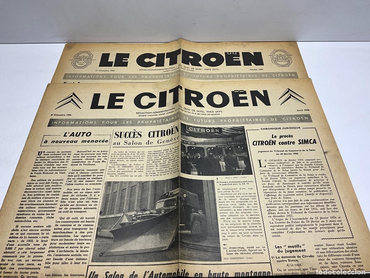 Coches y motocicletas: REVISTA - FOLLETO - DIARIO LE CITROEN - 1&deg; Y 2&deg; TRIMESTRE A&Ntilde;O 1956 - TEXTO EN FRANC&Eacute;S