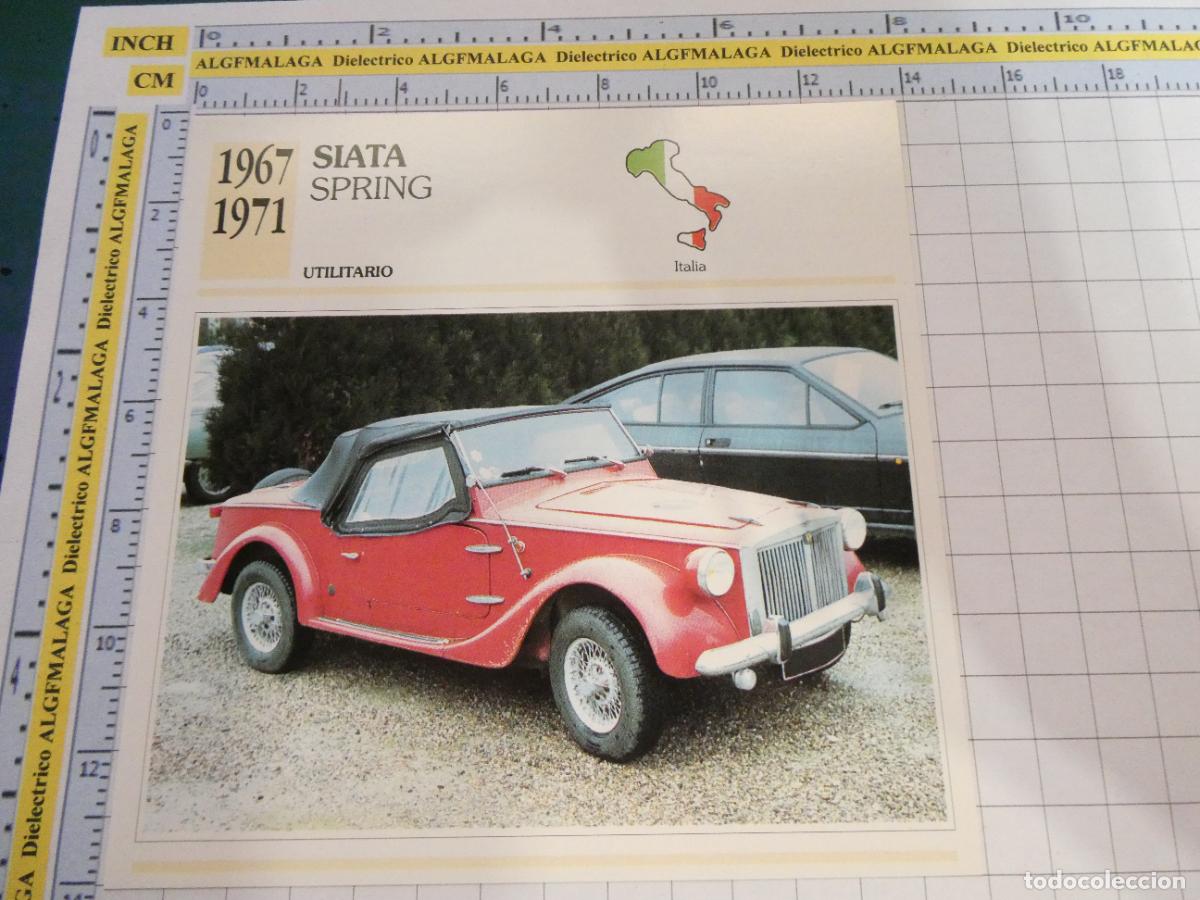 Coches y motocicletas: TARJETA FICHA T&Eacute;CNICA COCHES COLECCI&Oacute;N PLANETA AGOSTINI ITALIA 1967 SIATA SPRING 1574