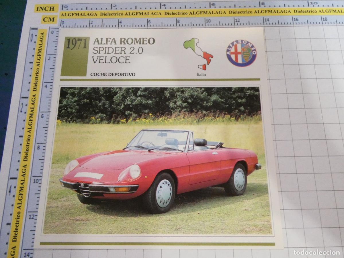 Coches y motocicletas: TARJETA FICHA T&Eacute;CNICA COCHES COLECCI&Oacute;N PLANETA AGOSTINI ITALIA 1971 ALFA ROMEO SPIDER VELOCE 1575