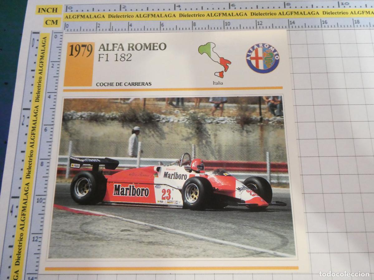 Coches y motocicletas: TARJETA FICHA T&Eacute;CNICA COCHES COLECCI&Oacute;N PLANETA AGOSTINI ITALIA 1979 ALFA ROMEO F1 182 1576