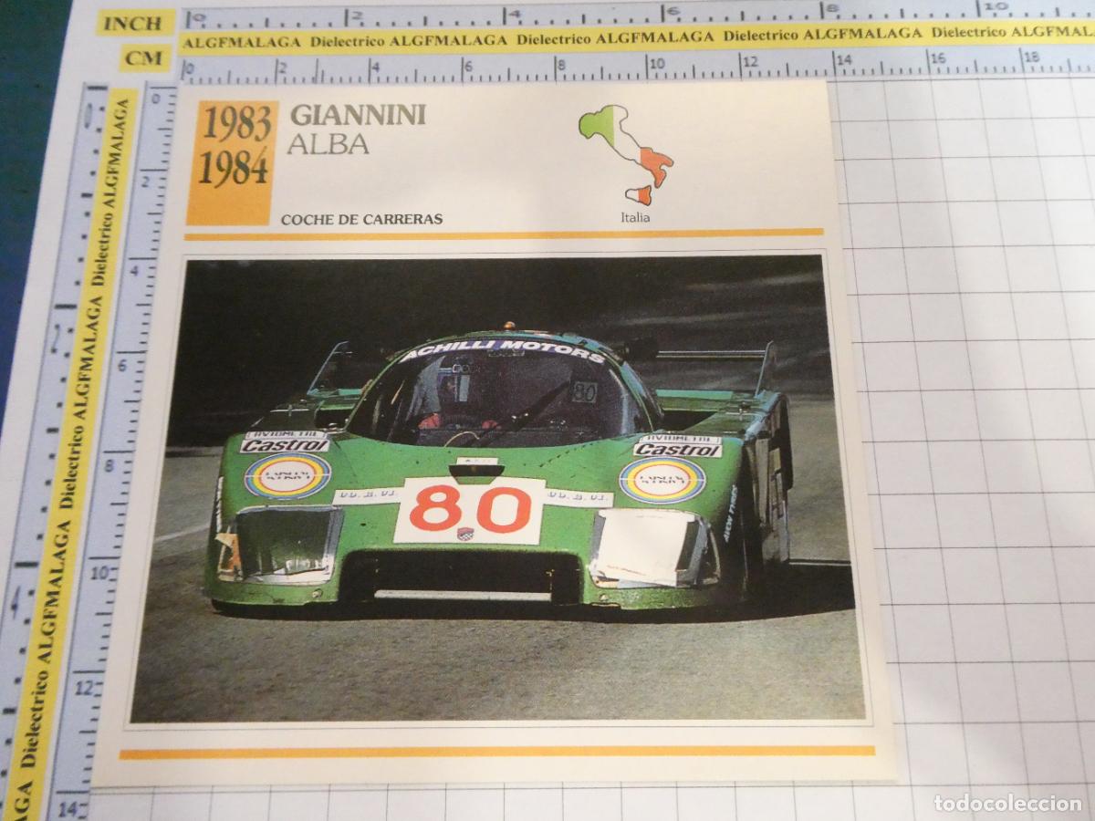 Coches y motocicletas: TARJETA FICHA T&Eacute;CNICA COCHES COLECCI&Oacute;N PLANETA AGOSTINI ITALIA 1983 GIANNINI ALBA 1580