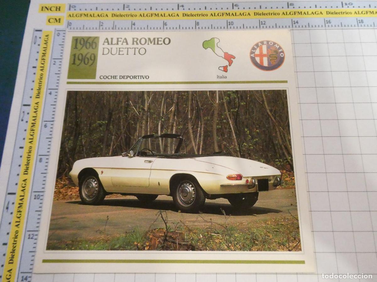 Coches y motocicletas: TARJETA FICHA T&Eacute;CNICA COCHES COLECCI&Oacute;N PLANETA AGOSTINI ITALIA 1966 ALFA ROMEO DUETTO 1581