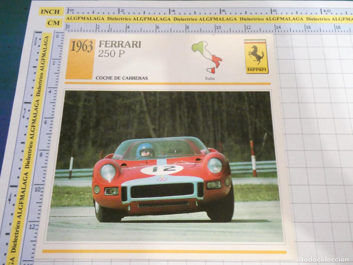 Coches y motocicletas: TARJETA FICHA T&Eacute;CNICA COCHES COLECCI&Oacute;N PLANETA AGOSTINI ITALIA 1963 FERRARI 250P 1584