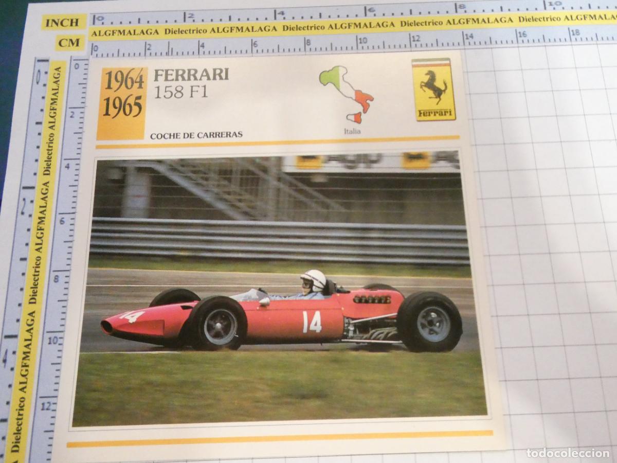Coches y motocicletas: TARJETA FICHA T&Eacute;CNICA COCHES COLECCI&Oacute;N PLANETA AGOSTINI ITALIA 1964 FERRARI 158 F1. 1590