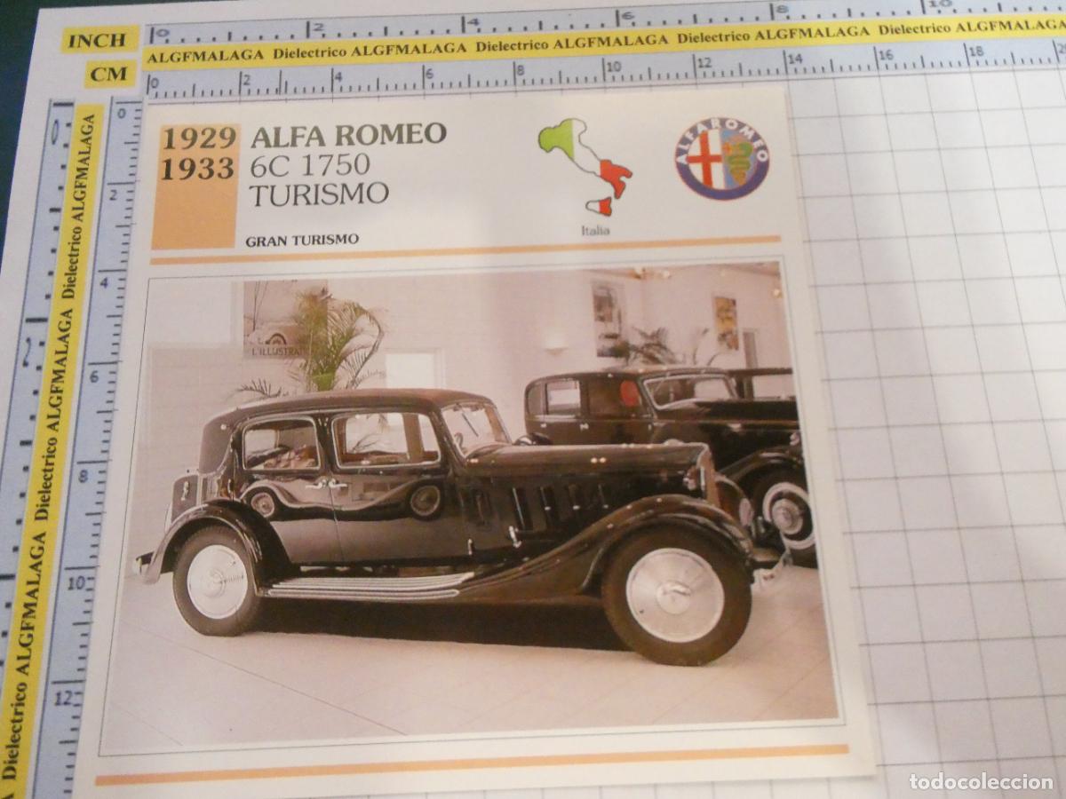 Coches y motocicletas: TARJETA FICHA T&Eacute;CNICA COCHES COLECCI&Oacute;N PLANETA AGOSTINI ITALIA 1929 ALFA ROMEO 6C 1750 TURISMO. 1591