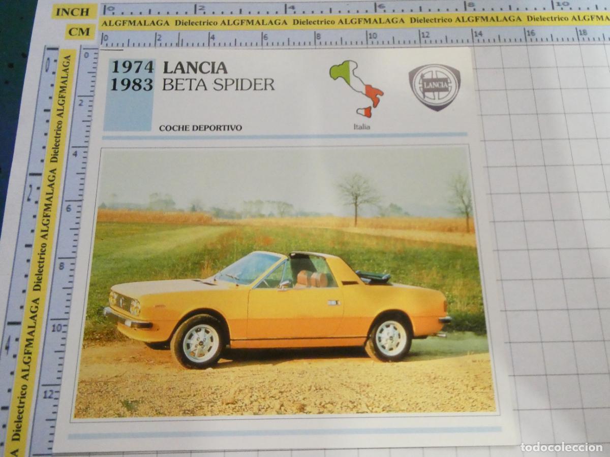 Coches y motocicletas: TARJETA FICHA T&Eacute;CNICA COCHES COLECCI&Oacute;N PLANETA AGOSTINI ITALIA 1974 LANCIA BETA SPIDER. 1594