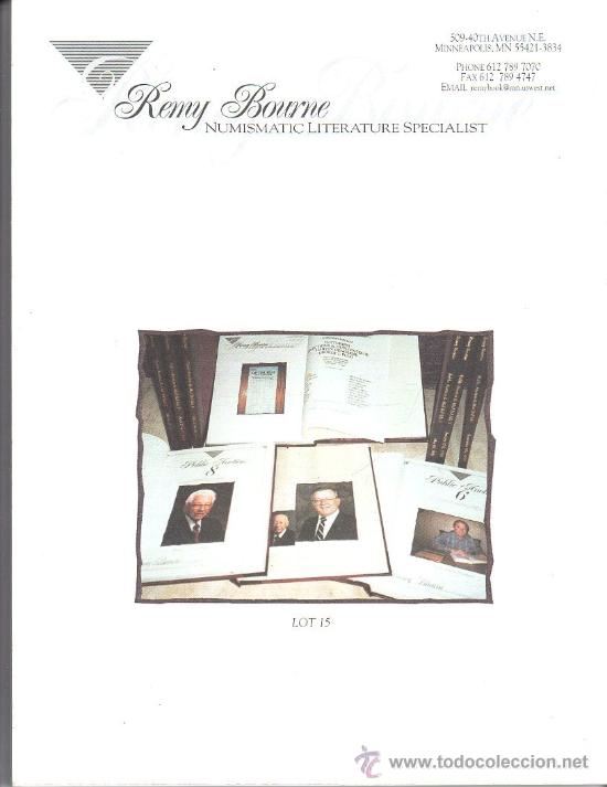 Cat&aacute;logos y libros de monedas: CATALOGO DE SUBASTA DE LIBROS DE NUMISMATICA DE LA CASA REMY BOURNE - Foto 2