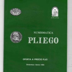 Catalogues et Livres de Monnaies: CATALOGO DE NUMISMATICA PLIEGO. AÑO 1996. OFERTA A PRECIO FIJO.. Lote 28305663