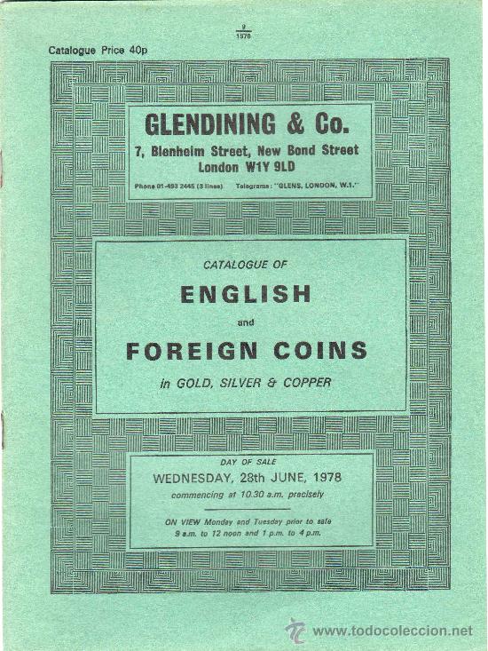 Cat&aacute;logos y libros de monedas: CATALOGO DE MONEDAS INGLESAS Y EXTRANJERAS GLENDINING&acute;S. A&Ntilde;O 1978. - Foto 1