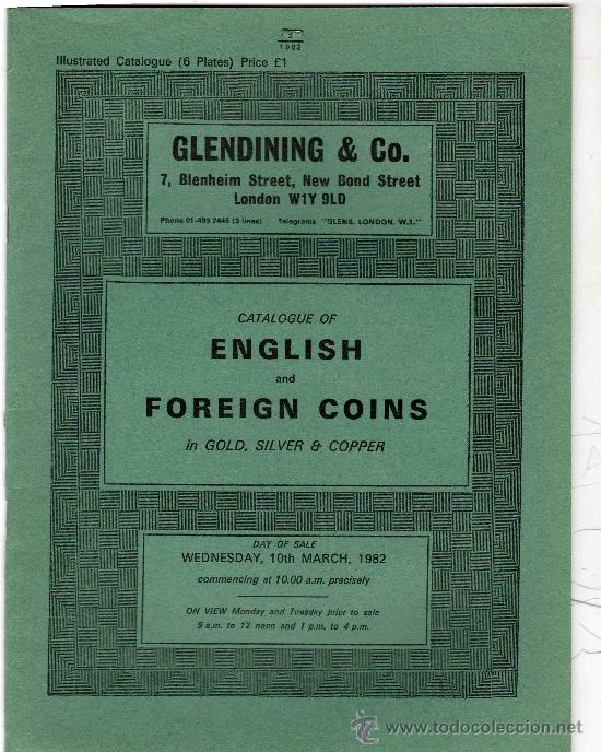Cat&aacute;logos y libros de monedas: CATALOGO DE MONEDAS INGLESAS Y EXTRANJERAS GLENDINING&acute;S. A&Ntilde;O 1982. - Foto 1