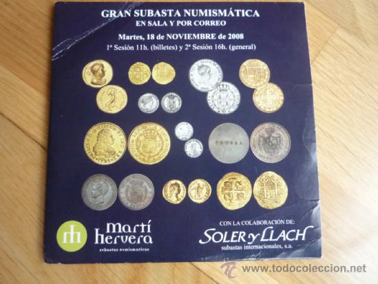 Cat&aacute;logos y libros de monedas: CATALOGO DE NUMISMATICA SOLER Y LLACH,NOVIEMBRE 2008,CD. - Foto 1