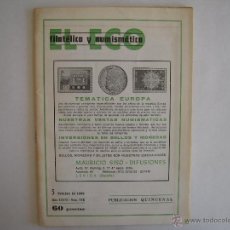 Catálogos y Libros de Monedas: EL ECO FILATELICO Y NUMISMATICO Nº 776 DE 5 DE OCTUBRE DE 1980. Lote 39356985