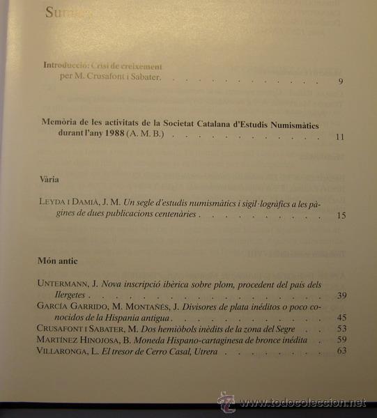 Cat&aacute;logos y libros de monedas: Acta Numism&aacute;tica n&ordm; 19, a&ntilde;o 1989. - Foto 2