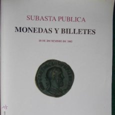 Catálogos y Libros de Monedas: SUBASTAS DE MONEDAS Y BILLETES 2002. Lote 53618547