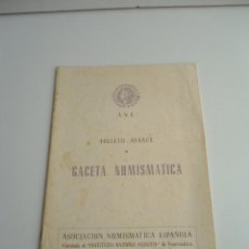 Catálogos y Libros de Monedas: GACETA NUMISMATICA - ANE - FOLLETO-AVANCE (MARZO) 1967 - ASOCIACION NUMISMATICA ESPAÑOLA (A.N.E.). Lote 54698191