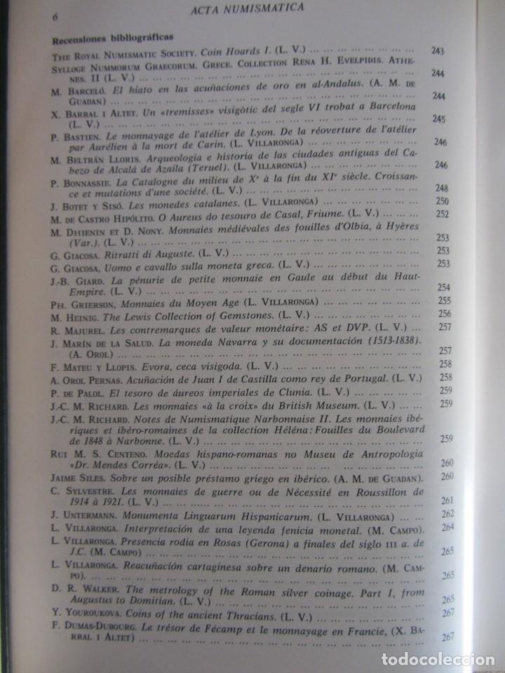 Cat&aacute;logos y libros de monedas: ACTA NUMISMATICA VI 1976. PERFECTO ESTADO - Foto 3
