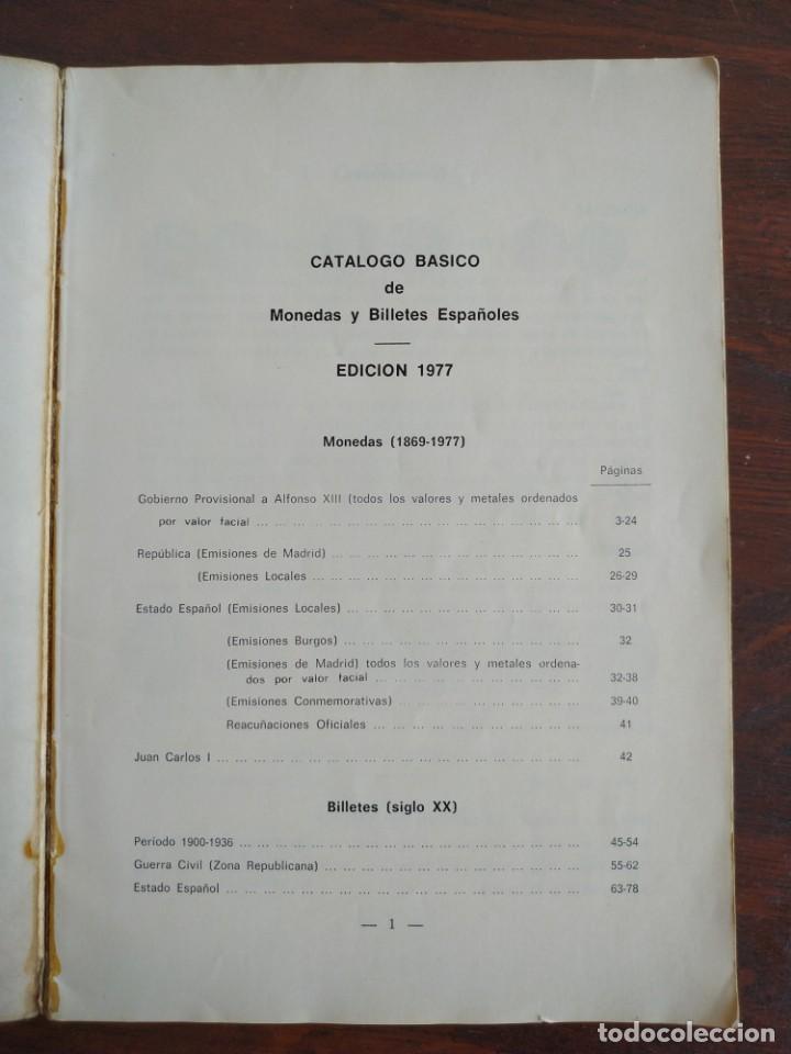 Cat&aacute;logos y libros de monedas: Catalogo Basico monedas y billetes. 1977 - Foto 3