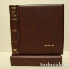 Catálogos y Libros de Monedas: ALBUM BILLETES LUXE 27X33CM. 4 ANILLAS.CUERO VIEJO.LUXE. Lote 365986566