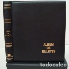 Catálogos y Libros de Monedas: ALBUM BILLETES LUXE 27X33CM. 4 ANILLAS.NEGRO.LUXE