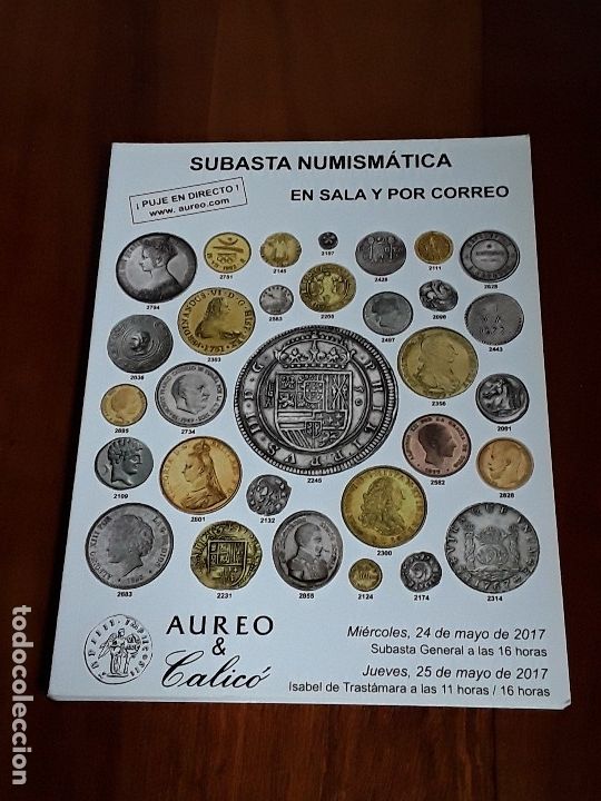 Cat&aacute;logos y libros de monedas: CATALOGO SUBASTA AUREO. MAYO 2017 - Foto 1