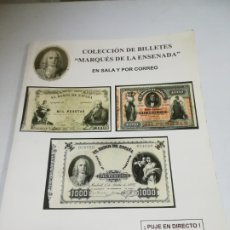 Catálogos e Livros de Moedas: COLECCION DE BILLETES MARQUES DE LA ENSENADA. 5 FEBRERO 2015. AUREO & CALICO. Lote 181314303
