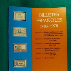 Catálogos y Libros de Monedas: CATALOGO BILLETES ESPAÑOLES 1783/1978-JOSE A. VICENTI-ESPECIALIZADO-XIII EDICION 1978/1979.