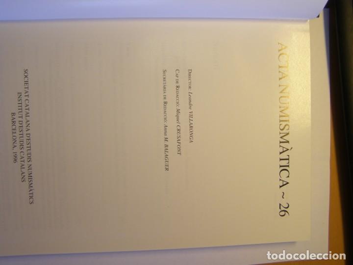 Cat&aacute;logos y libros de monedas: ACTA NUMISM&Aacute;TICA N&ordm; 26, A&Ntilde;O 1996. - Foto 2