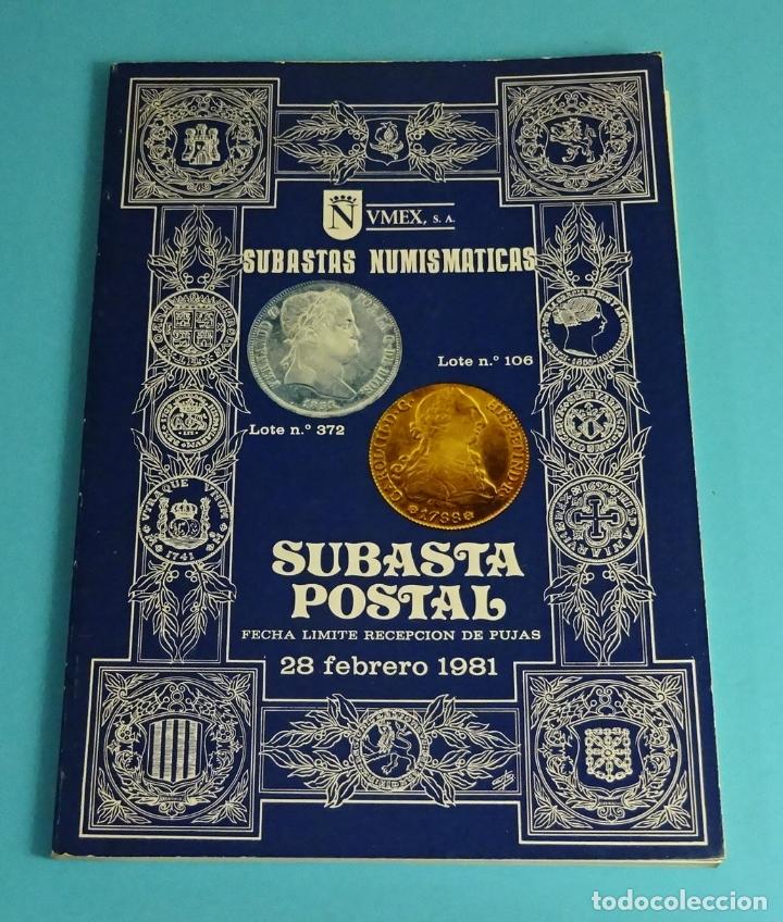 Cat&aacute;logos y libros de monedas: CAT&Aacute;LOGO SUBASTA NUMISM&Aacute;TICA NVMEX 1981 - Foto 1