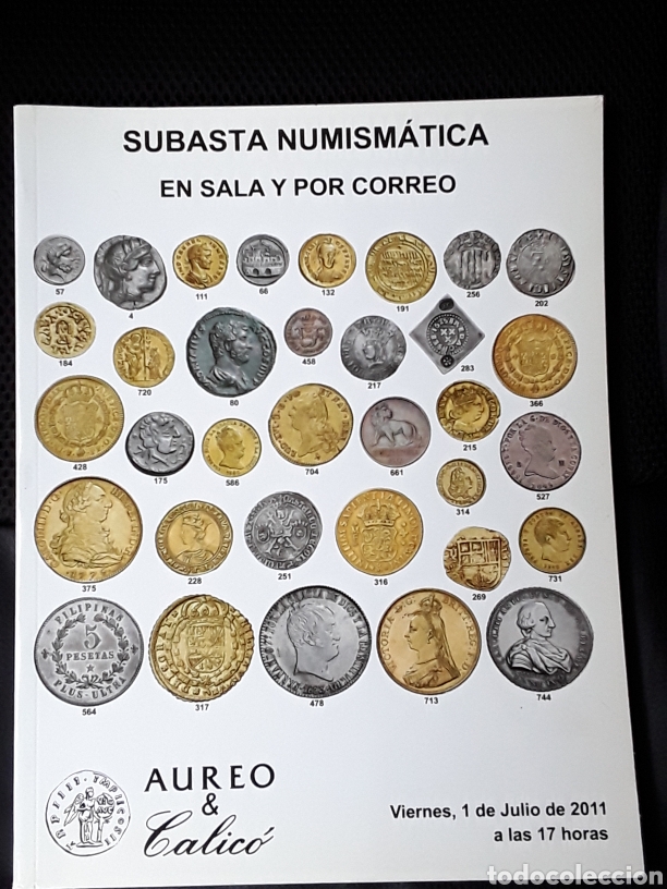 Cat&aacute;logos y libros de monedas: CATALOGO SUBASTA NUMISMATICA AUREO. JULIO 2011 - Foto 1