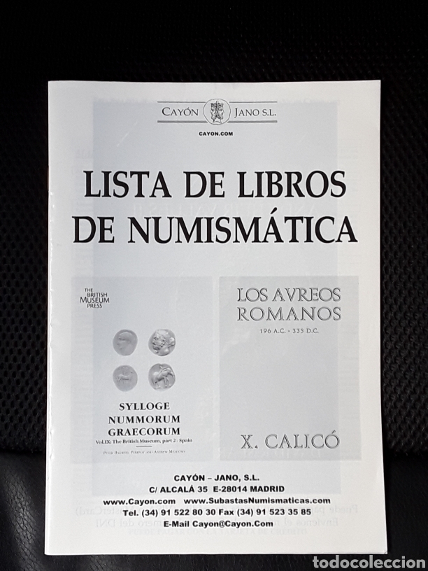 Cat&aacute;logos y libros de monedas: LISTA DE LIBROS DE NUMISMATICA. CAYON JANO S.L. - Foto 1