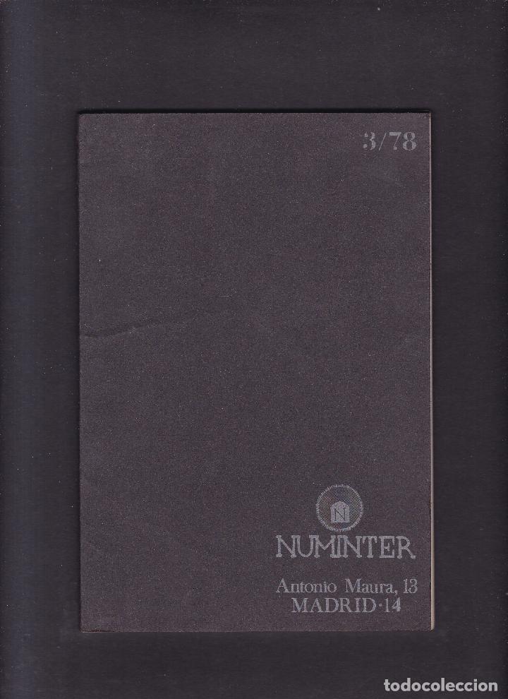 Cat&aacute;logos y libros de monedas: NUMINTER - 3 / 78 - TERCERA SUBASTA / MADRID - Foto 1