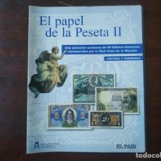 Catalogues et Livres de Monnaies: TAPAS DEL ÁLBUM VACIO, EL PAPEL DE LA PESETA II COLECCIÓN DE 40 BILLETES HISTÓRICOS RÉPLICAS FNMT. Lote 295837858
