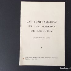 Catalogues et Livres de Monnaies: LAS CONTRAMARCAS EN LAS MONEDAS DE SAGUNTUM. EMILIO LLUECA UBEDA. Lote 303115348