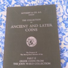 Catálogos y Libros de Monedas: METROPOLITAN MUSEUM ART JOHN WARD COLLECTION 1973 SOTHEBY 773 PIEZAS
