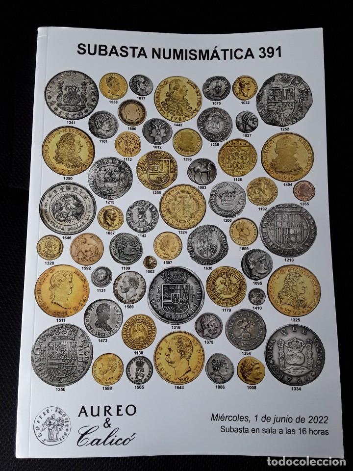Cat&aacute;logos y libros de monedas: CATALOGO SUBASTA AUREO. JUNIO 2022 - Foto 1
