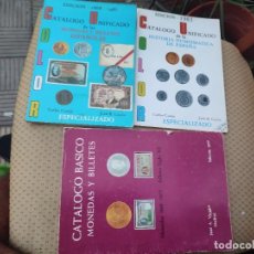 Catálogos y Libros de Monedas: 3 CATÁLOGOS MONEDAS Y BILLETES ESPAÑOLES. Lote 359990280