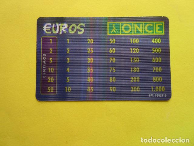 Cat&aacute;logos y libros de monedas: CONVERSOR PESETAS EUROS ONCE - Foto 2