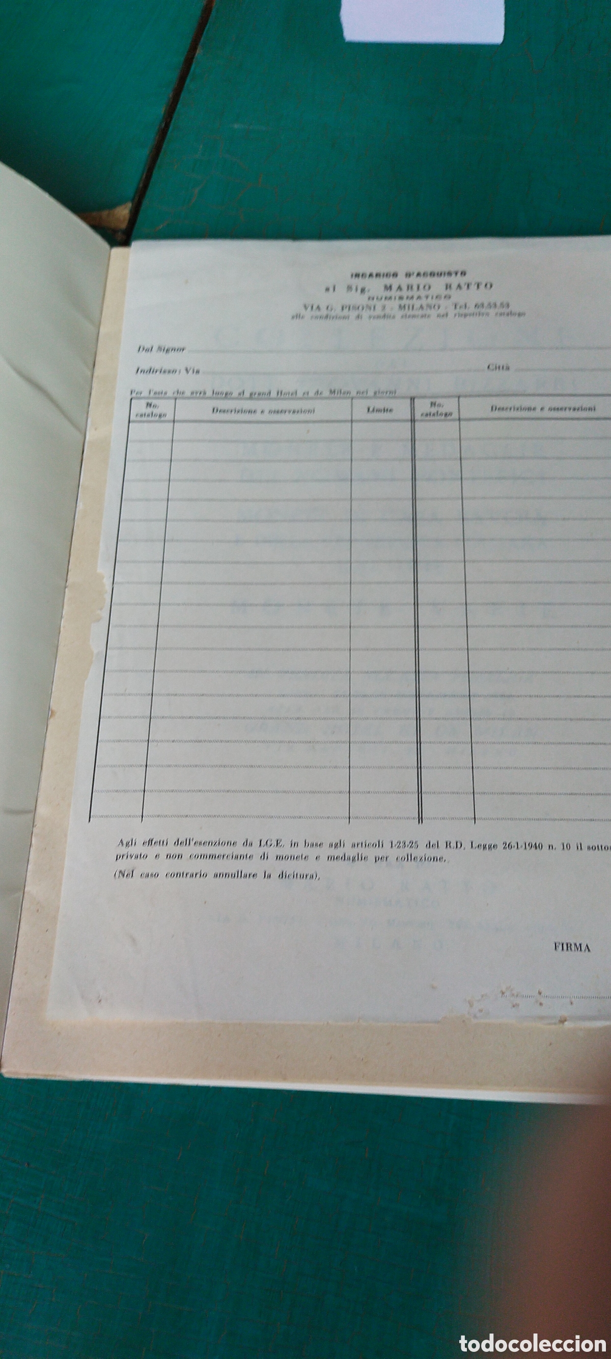Cat&aacute;logos y libros de monedas: Mario ratto numism&aacute;tico Milano 1966 - Foto 2