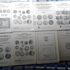 Catálogos y Libros de Monedas: 38 CATÁLOGOS SUBASTAS MONEDA NUMISMÁTICA AÑOS 70-80