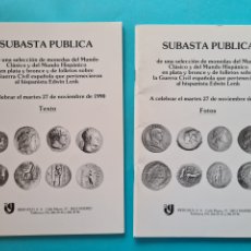 Catálogos y Libros de Monedas: NUMISMATICA - SUBASTA DE MONEDAS Y BILLETES - IBERGOLD - 27 NOVIEMBRE 1990 2 CATALOGOS TEXTO + FOTOS. Lote 375688429