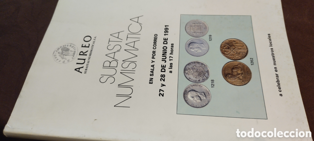 Cat&aacute;logos y libros de monedas: &Aacute;ureo subasta numism&aacute;tica 1991 cat&aacute;logo - Foto 1