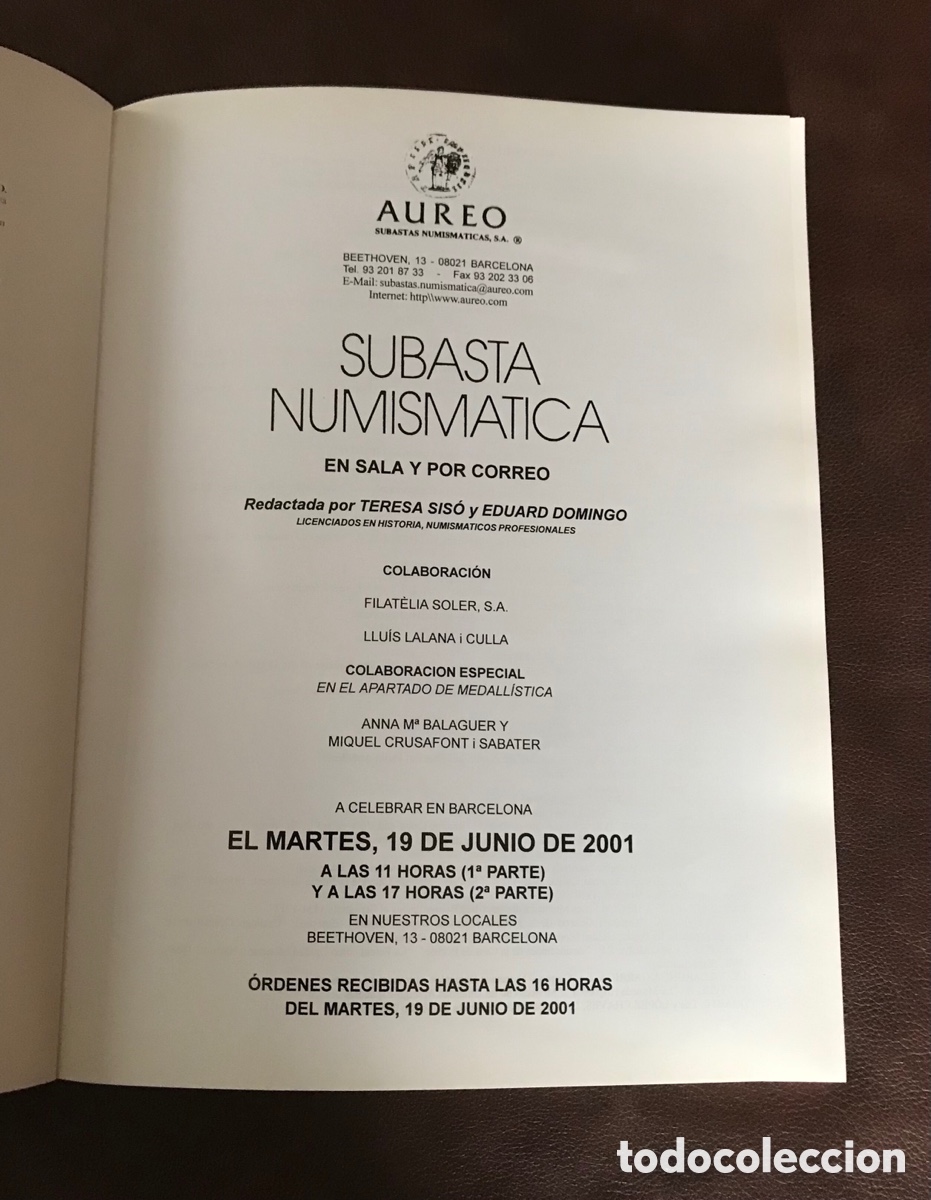 Cat&aacute;logos y libros de monedas: Subasta numismatica. Aureo. Lote de 3. 2001. - Foto 3