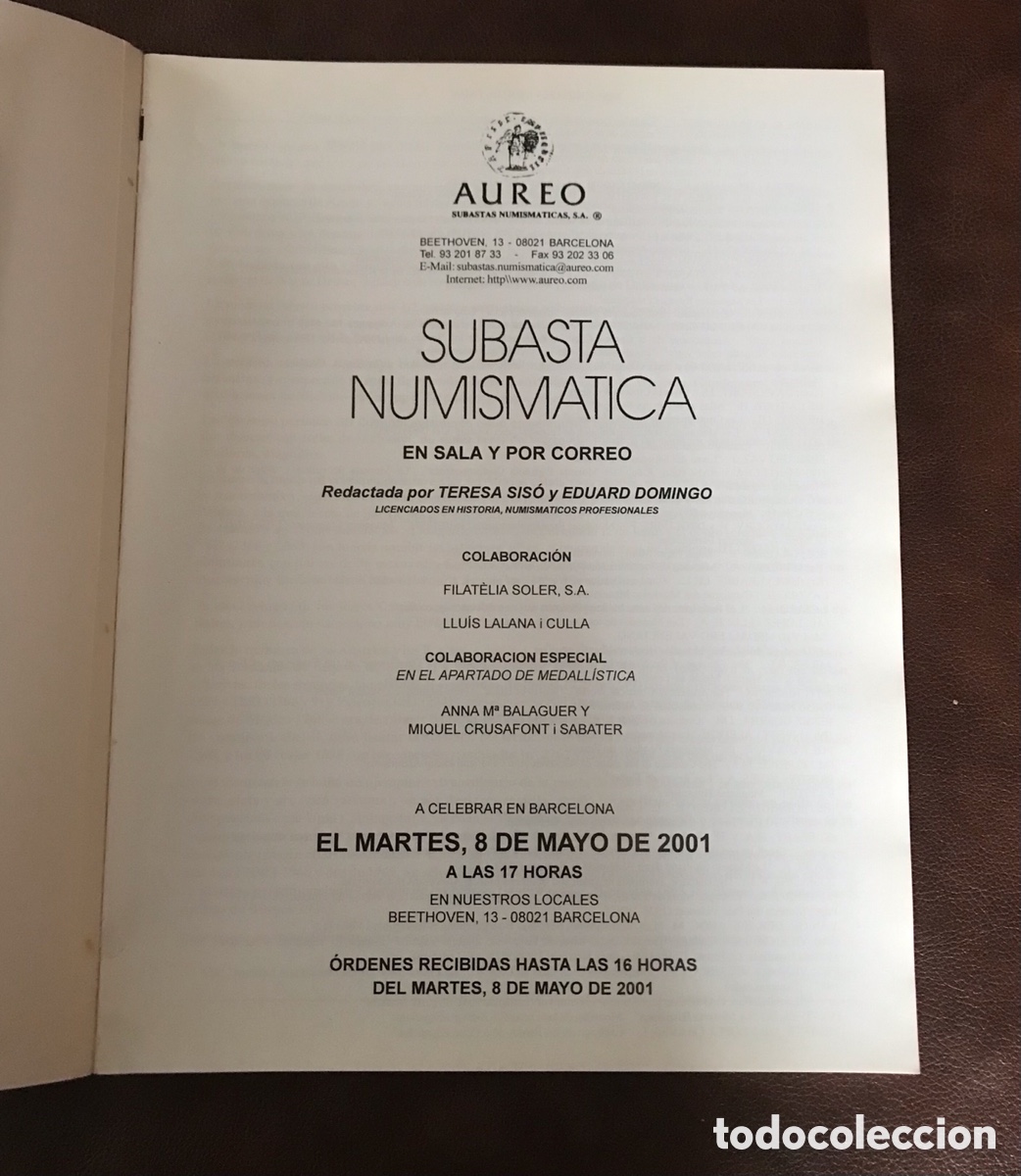 Cat&aacute;logos y libros de monedas: Subasta numismatica. Aureo. Lote de 3. 2001. - Foto 6