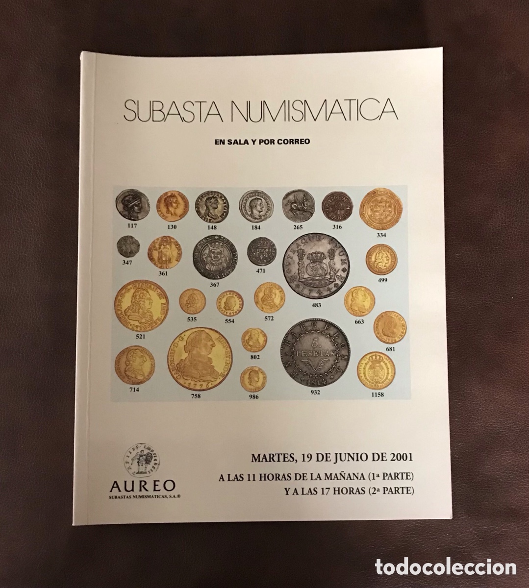 Cat&aacute;logos y libros de monedas: Subasta numismatica. Aureo. Lote de 3. 2001. - Foto 1