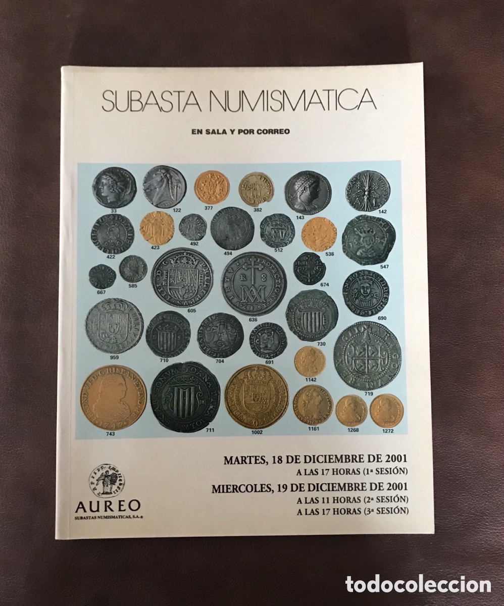 Cat&aacute;logos y libros de monedas: Subasta numismatica. Aureo. Lote de 3. 2001. - Foto 4