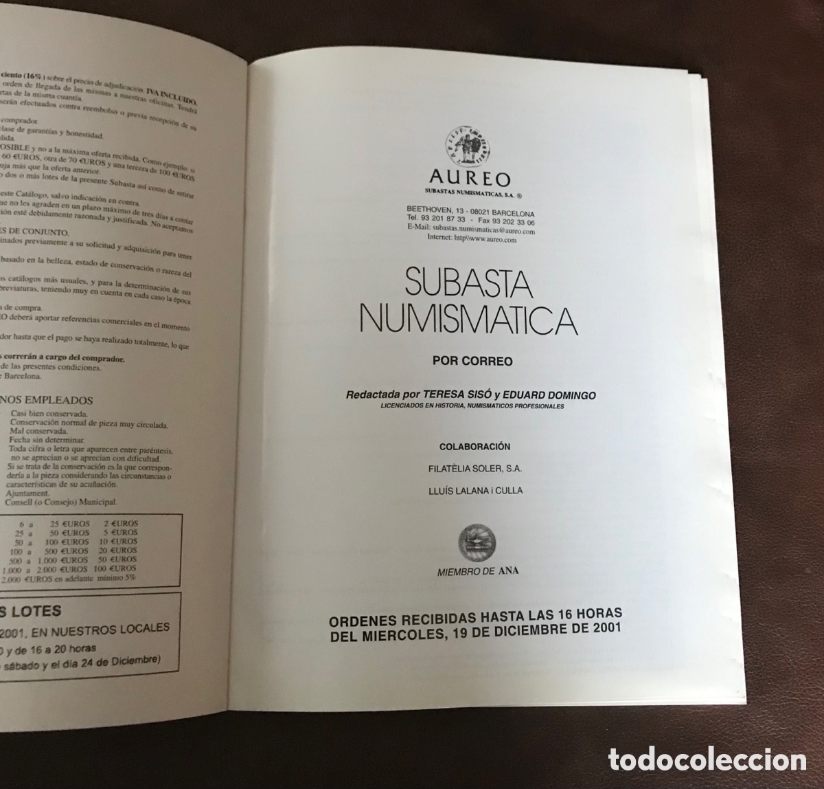 Cat&aacute;logos y libros de monedas: Subasta numismatica. Aureo. Lote de 3. 2001. - Foto 9