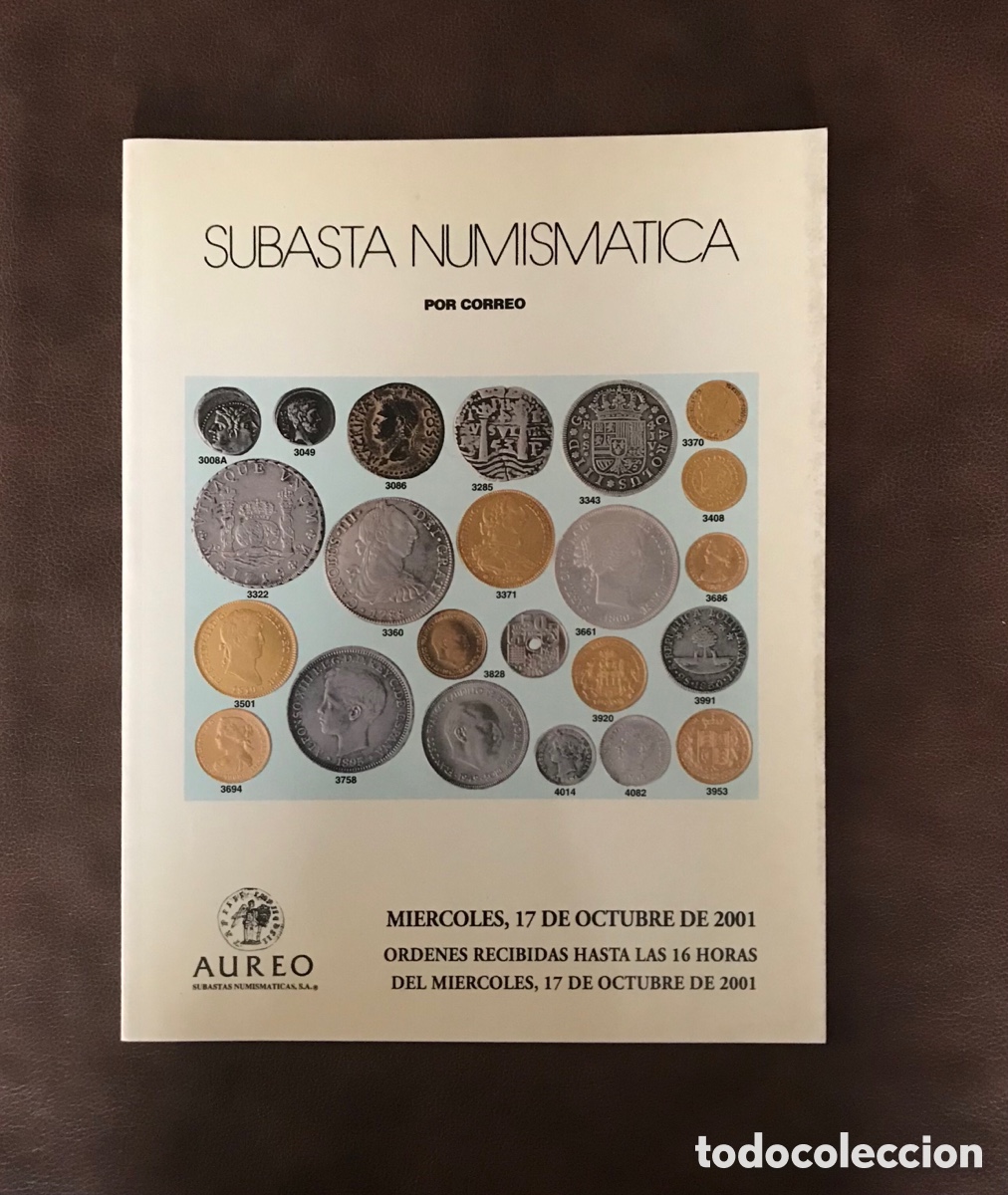 Cat&aacute;logos y libros de monedas: Subasta numismatica. Aureo. Lote de 3. 2001. - Foto 1
