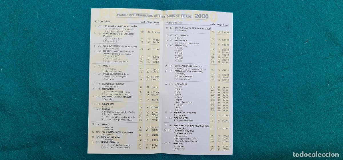 Cat&aacute;logos y libros de monedas: AVANCE DEL PROGRAMA DE EMISIONES DE SELLOS (2000) SERV. FIL. ESPA&Ntilde;A - Foto 2