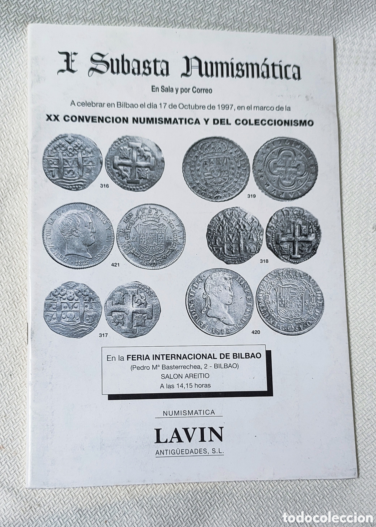 Cat&aacute;logos y libros de monedas: Cat&aacute;logo subasta numism&aacute;tica Lavin 1997 - Foto 1